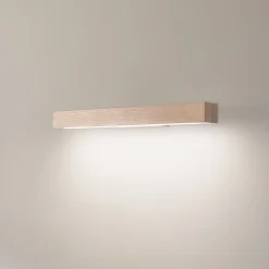 LED-væglampe i træ Teo, fyr, 46 cm, 3000 K^TK Lighting