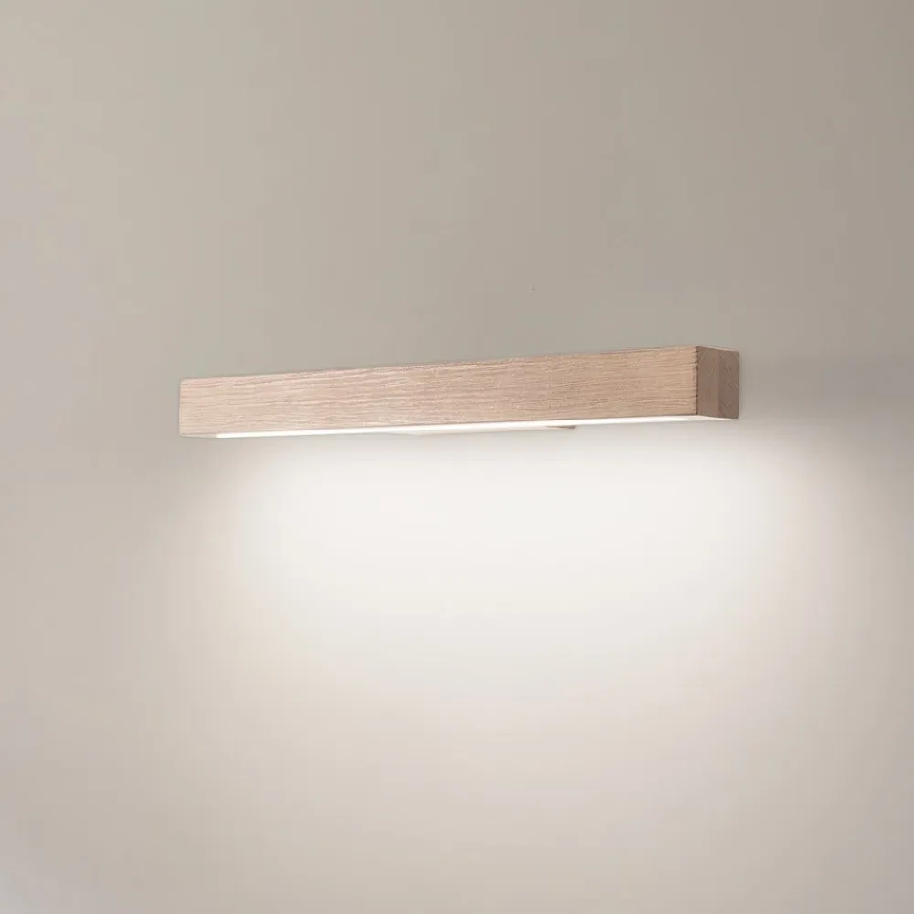 LED-væglampe i træ Teo, fyr, 46 cm, 3000 K^TK Lighting