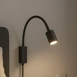 LED-væglampe Justi, sandsort, højde 52 cm, metal^FISCHER & HONSEL Clearance