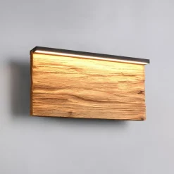 Trio Lighting LED-væglampe Kalea, bredde 30 cm, træfarvet, træ