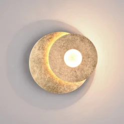 LED-væglampe Leano, rund linse, guld, indirekte^Trio Lighting Outlet