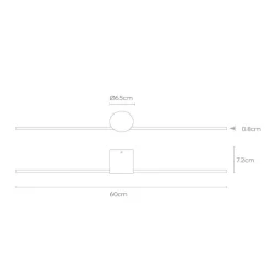 LED-væglampe Mizar, 60 cm, sort, IP44^Lucide Discount