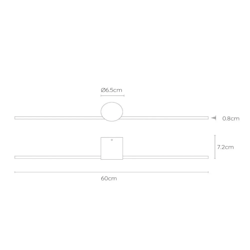 LED-væglampe Mizar, 60 cm, sort, IP44^Lucide Discount