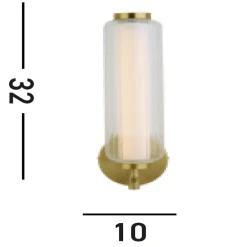 Searchlight Væglamper>LED-væglampe Mod, messingfarvet, dæmpbar i 3 trin, stål