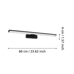 LED-væglampe Pandella 1, længde 60 cm, sort, aluminium^EGLO Online