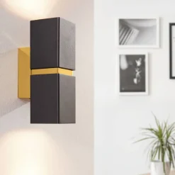 EGLO Væglamper>LED-væglampe Passa med to lyskilder, sort-gylden