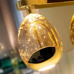 Schuller Valencia LED-væglampe Rocio, metal, glas, 1-lys, guld
