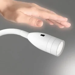 FISCHER & HONSEL LED-væglampe Sten, hvid, højde 61 cm, gestusstyring