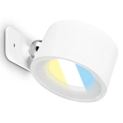 Briloner Væglamper|Væglamper>LED-væglampe Tari, hvid, CCT, touchdæmper, USB