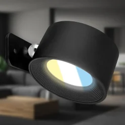 LED-væglampe Tari, sort, CCT, touchdæmper, USB^Briloner Hot