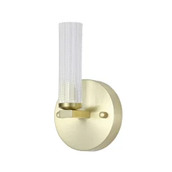 LED-væglampe til badeværelset Aberdeen, højde 24 cm, messingfarvet metal^Searchlight