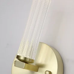 LED-væglampe til badeværelset Aberdeen, højde 24 cm, messingfarvet metal^Searchlight