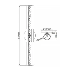 LED-væglampe til badeværelset Facet Dual, krom, 2 lyskilder, bredde 66 cm^Quintiesse Clearance