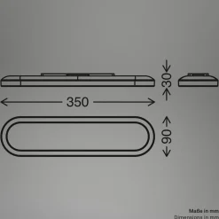 LED-væglampe til badeværelset Pil, kromfarvet, bredde 35 cm, plast^Briloner Clearance