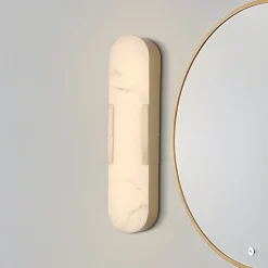 LED-væglampe til badeværelset Opaline Højde 50 cm guldfarvet metal/harpiks^Searchlight Outlet