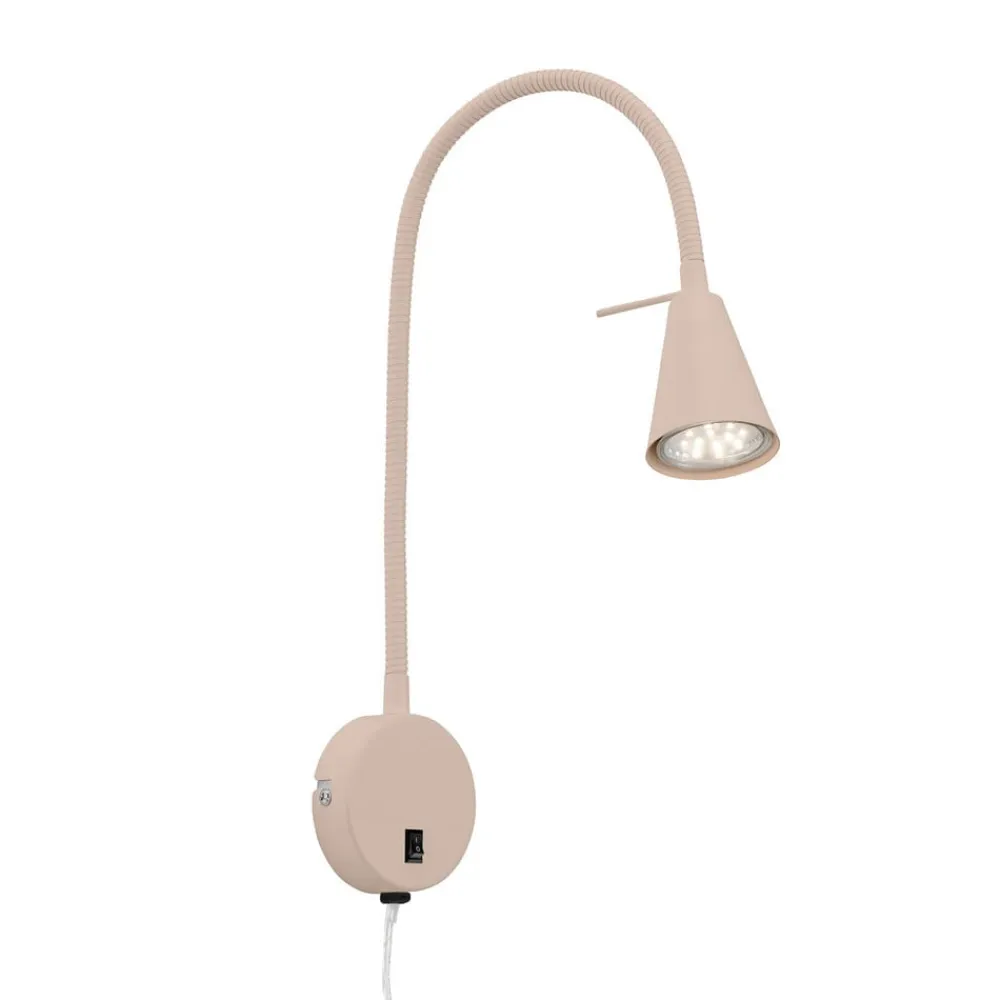 Briloner LED-væglampe Tusa, beige, metal, 45 cm, fleksibel arm, GU10