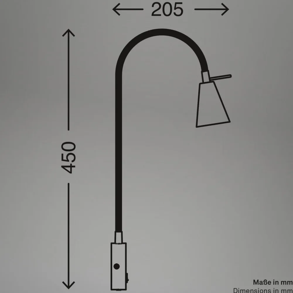 Briloner LED-væglampe Tusa, beige, metal, 45 cm, fleksibel arm, GU10