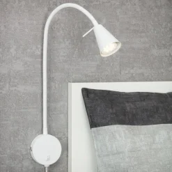LED-væglampe Tusa, hvid, metal, 45 cm, fleksibel arm^Briloner Best