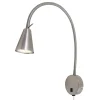 Briloner LED-væglampe Tusa, nikkel, metal, 45 cm, fleksibel arm