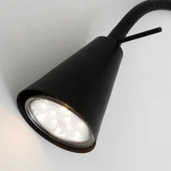 Briloner LED-væglampe Tusa, sort, metal, 45 cm, fleksibel arm