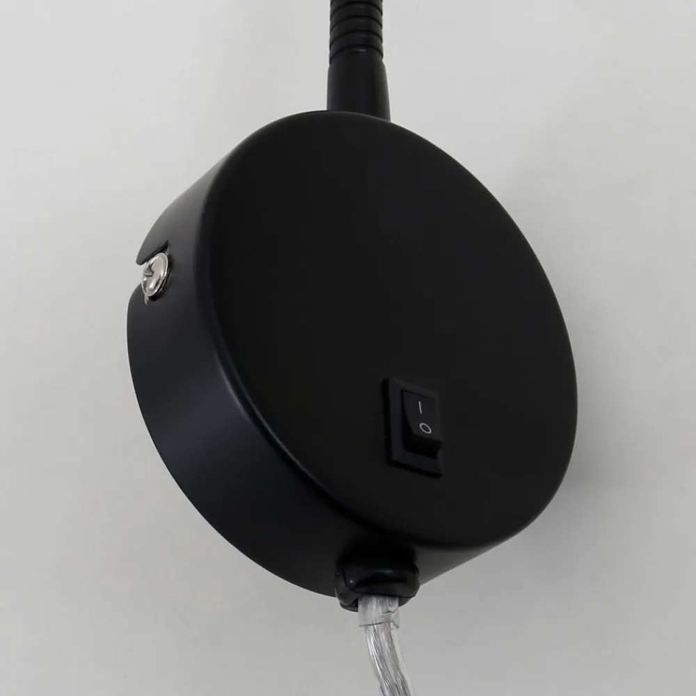 Briloner LED-væglampe Tusa, sort, metal, 45 cm, fleksibel arm