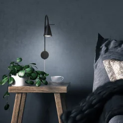 Briloner LED-væglampe Tusa, sort, metal, 45 cm, fleksibel arm