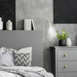 LED-væglampe Tuso, beige, sengemontering, metal, fleksibel arm^Briloner Discount