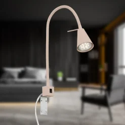 LED-væglampe Tuso, beige, sengemontering, metal, fleksibel arm^Briloner Discount