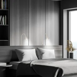 LED-væglampe Tuso, beige, sengemontering, metal, fleksibel arm^Briloner Discount