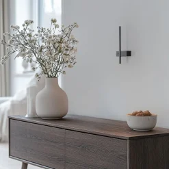 Milagro Lighting LED-væglampe Vision, højde 30 cm, metal, sort, 3.000 K