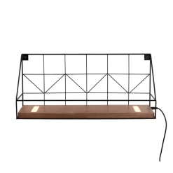 LED-væglystavle med træhylde, 45x15cm^JUST LIGHT. GmbH New