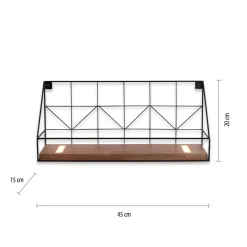 LED-væglystavle med træhylde, 45x15cm^JUST LIGHT. GmbH New