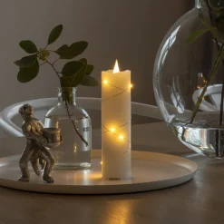 Konstsmide Christmas Julepynt|Led Stearinlys>LED-vokslys creme lys farve rav 17,8 cm