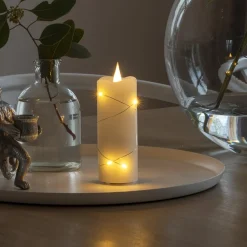 LED-vokslys creme lys farve rav 12,7 cm^Konstsmide Christmas Online