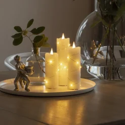 LED-vokslys creme lys farve rav 12,7 cm^Konstsmide Christmas Online