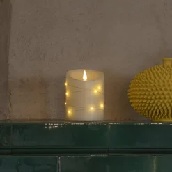 Konstsmide Christmas Dekorationsbelysning|Julepynt>LED-vokslys creme Lysfarve rav Højde14cm