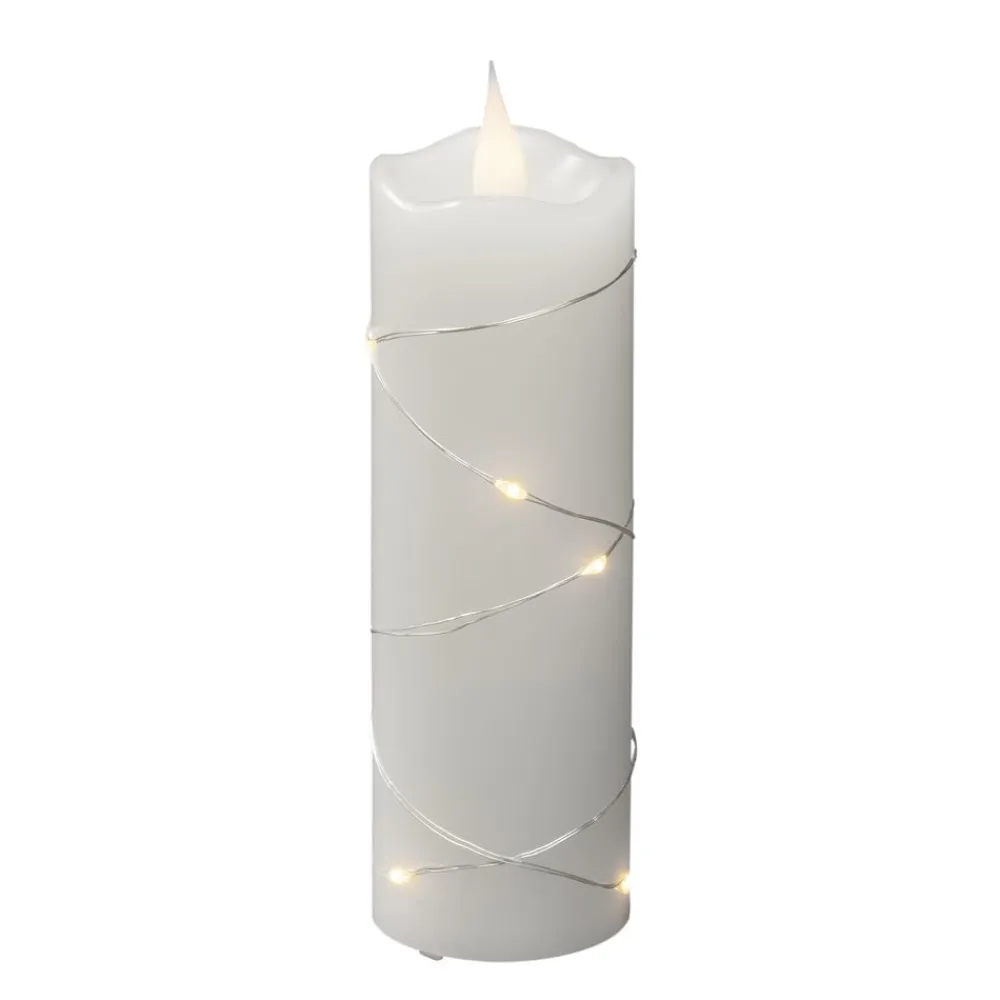 Konstsmide Christmas Dekorationsbelysning|Julepynt>LED-vokslys hvid Lysfarve varm hvid 15,2 cm