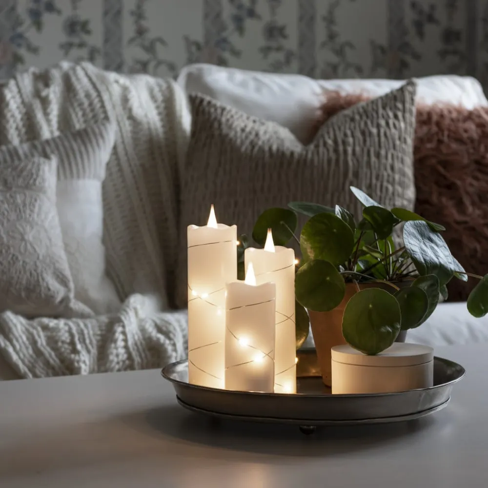 Konstsmide Christmas Dekorationsbelysning|Julepynt>LED-vokslys hvid Lysfarve varm hvid 15,2 cm