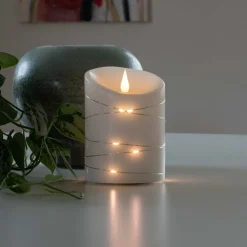 Konstsmide Christmas Julepynt|Led Stearinlys>LED-vokslys hvid Lysfarve varm hvid 14 cm