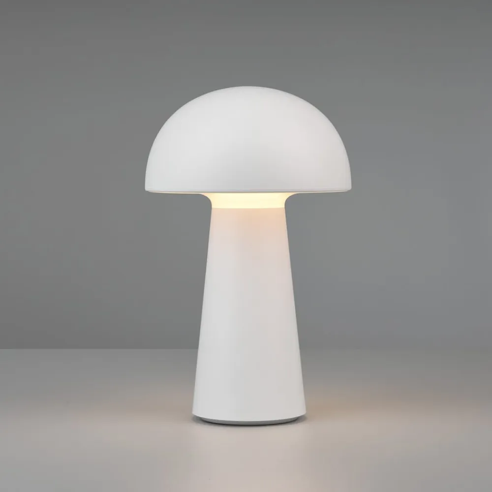 Reality Leuchten Dekorationsbelysning|Terrassebelysning>Lennon LED-bordlampe, IP44, batteri, Touchdim hvid