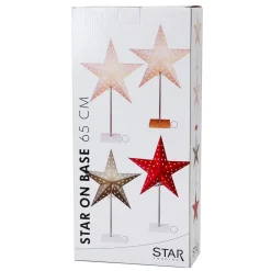 Leo stjernestativ med stjernemønster, hvid/eg^STAR TRADING Hot