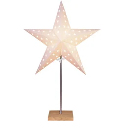 Leo stjernestativ med stjernemønster, hvid/eg^STAR TRADING Hot