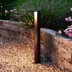 Lerna LED-gadelampe, højde 100 cm, CCT, grå, stikkontakter^Deko-Light Clearance