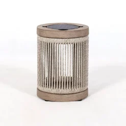 Les Jardins Solcellelamper>LED-solcellebordlampe Rop&Strip, grå/beige