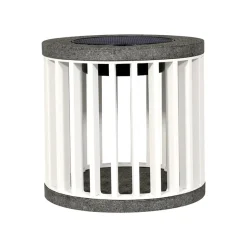 Les Jardins LED-solcellebordlampe Halo, hvid, aluminium/granit