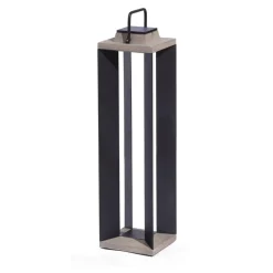 LED-solcellelanterne Teckalu, grå/sort, 60 cm^Les Jardins Online