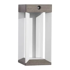 Les Jardins Solcelle Lampe Med Sensor|Væglampe Med Sensor>LED-solcellelampe Teckalu, grå/hvid, 33 cm