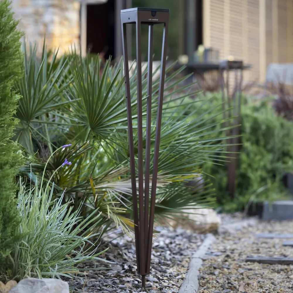 Les Jardins Solcellelamper|Udendørs Spot>LED-solcellelampe Tinka, corten, 90 cm, jordspyd
