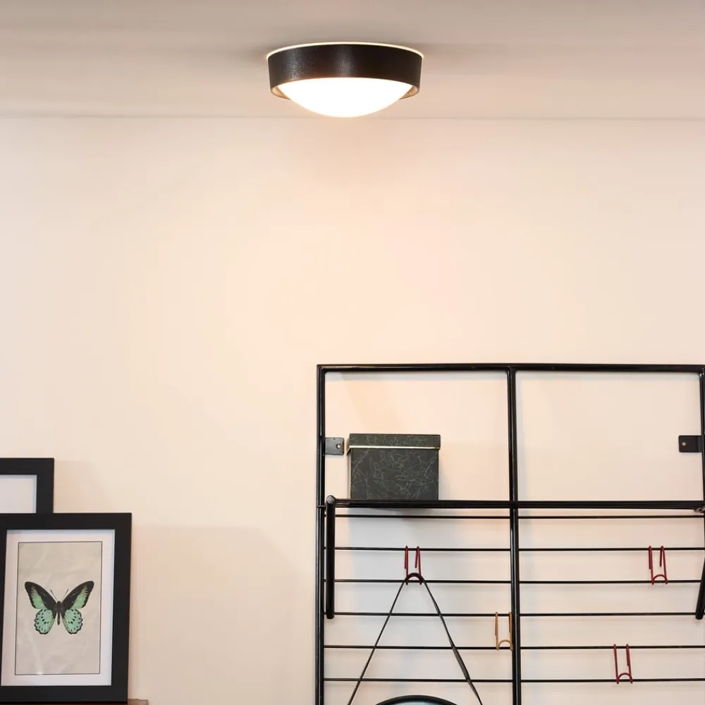 Lucide Lex loftlampe, rund, Ø 25 cm, sort