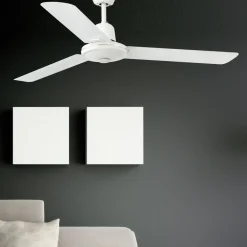 Lige hvid loftventilator ECO INDUS^FARO BARCELONA Discount